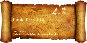Lock Klotild névjegykártya